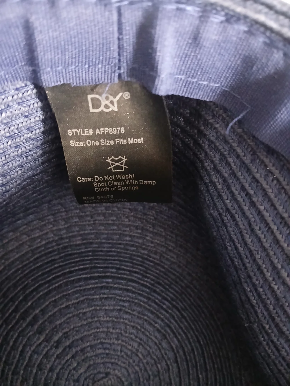 D&Y Navy Wide-Brim Straw Accent Sun Hat
